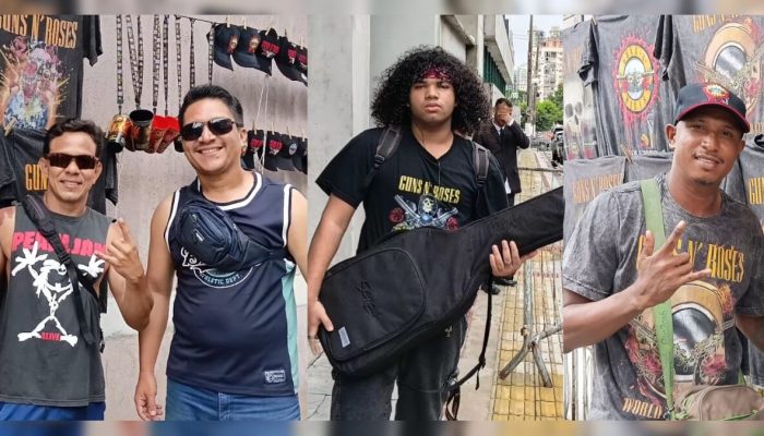 Fãs fazem vigília na porta de hotel à espera do Guns N’ Roses em Belém