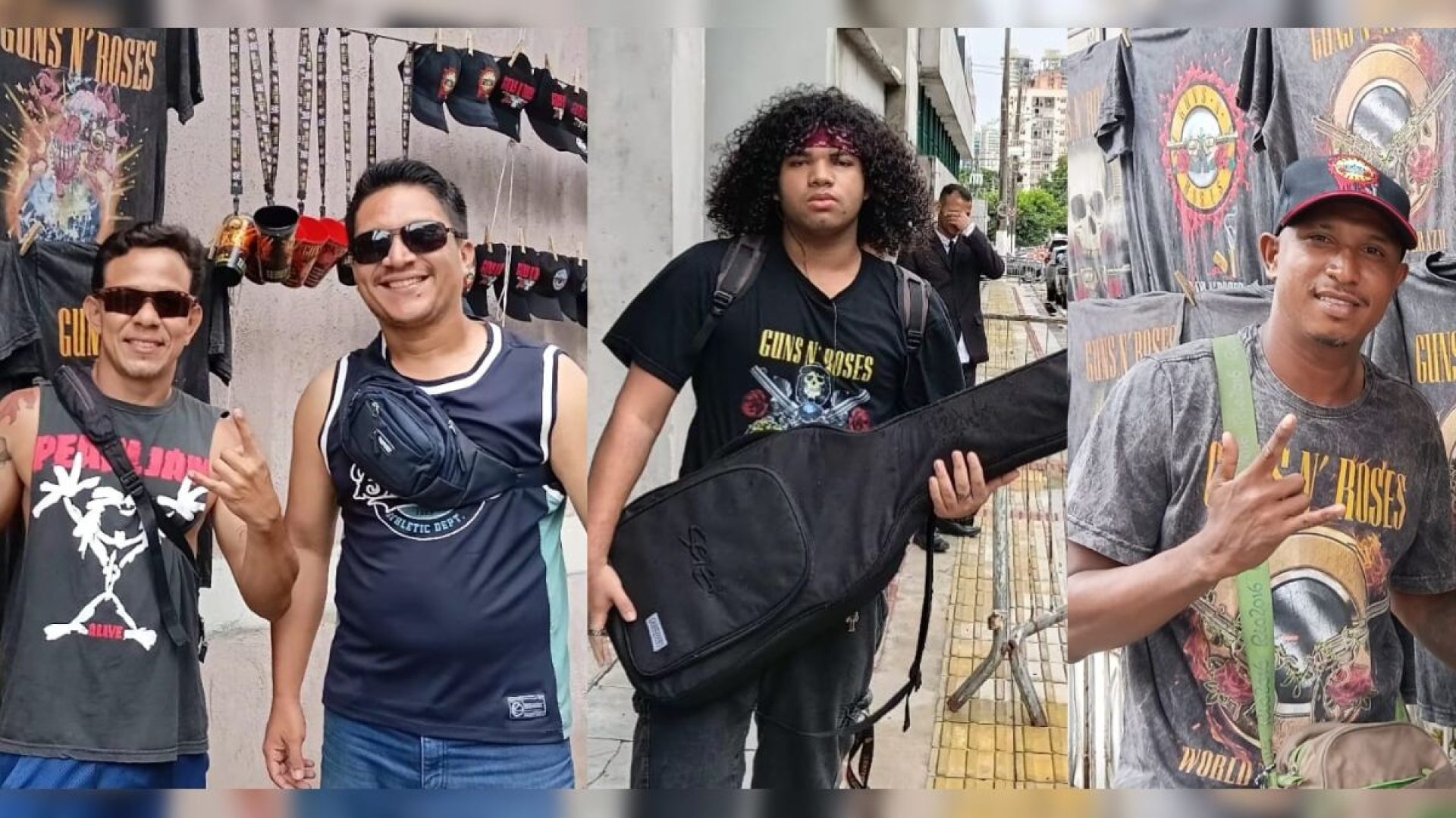 Fãs fazem vigília na porta de hotel à espera do Guns N’ Roses em Belém