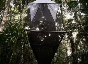 Armadilha de interceptação de vôo (Malaise) utilizada para coleta de insetos. — Foto: Divulgação