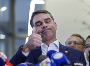 RJ) durante coletiva&nbsp; (SERGIO LIMA/AFP