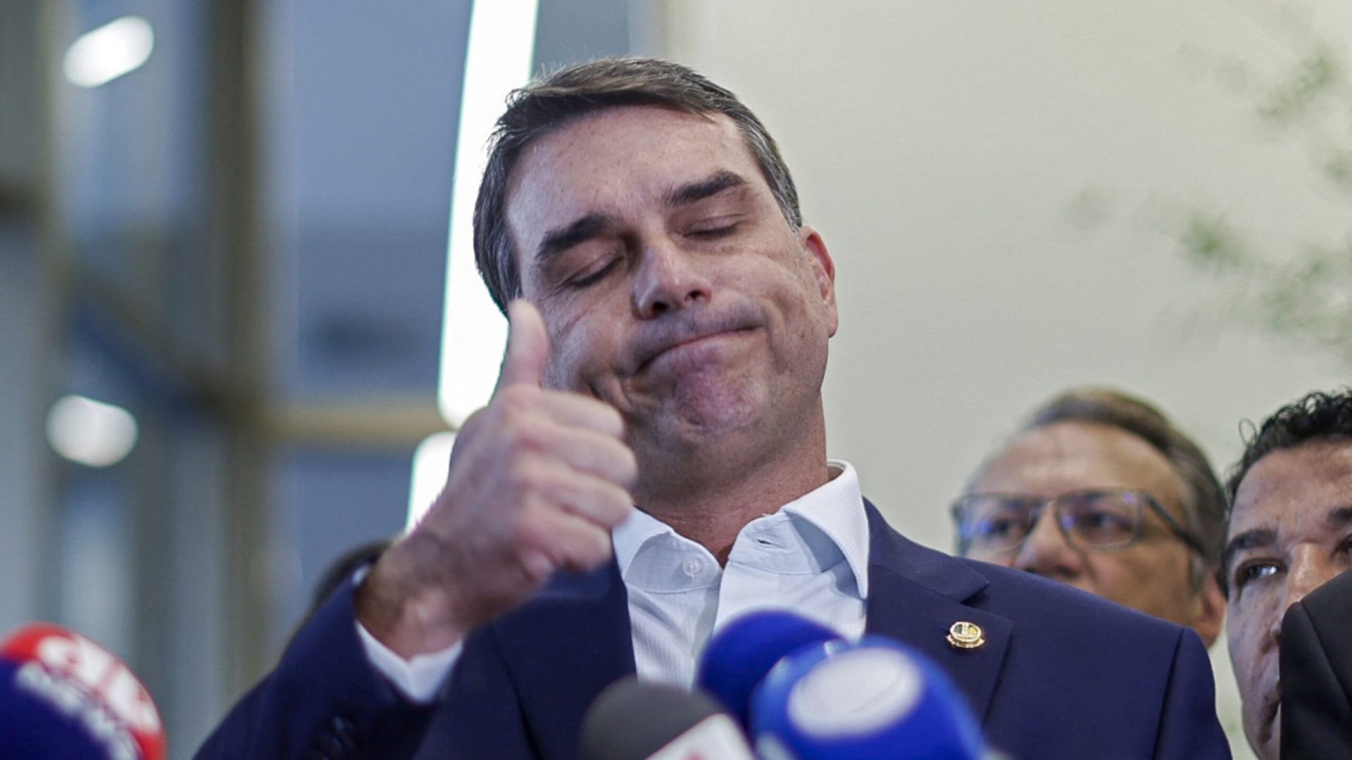 RJ) durante coletiva&nbsp; (SERGIO LIMA/AFP