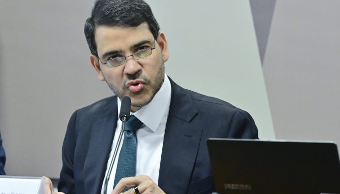 O advogado-geral da União, Jorge Messias, em sabatina no Senado Federal&nbsp; (Geraldo Magela/Agência Senado/Divulgação