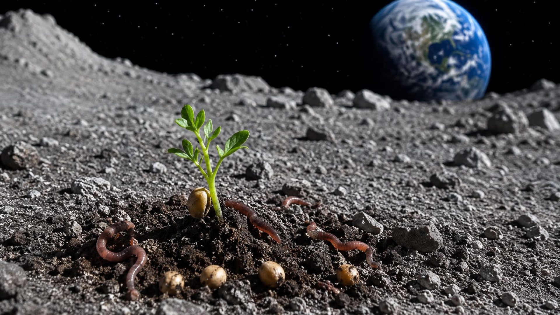 Agricultura lunar avança com cultivo bem-sucedido em solo espacial