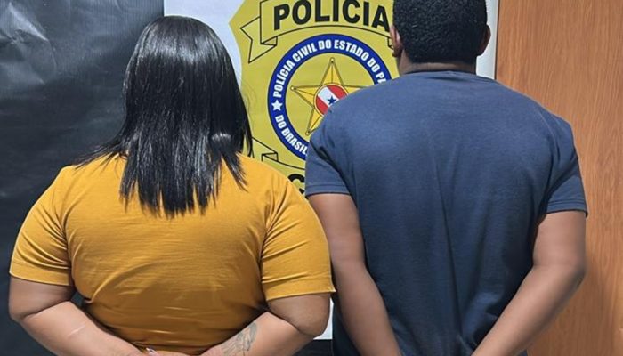 Os cunhados Emily e Ramon foram presos por tráfico. O homem, segundo a PC de Água Azul do Norte, já havia sido preso por tráfico anteriormente (Foto: PCPA)