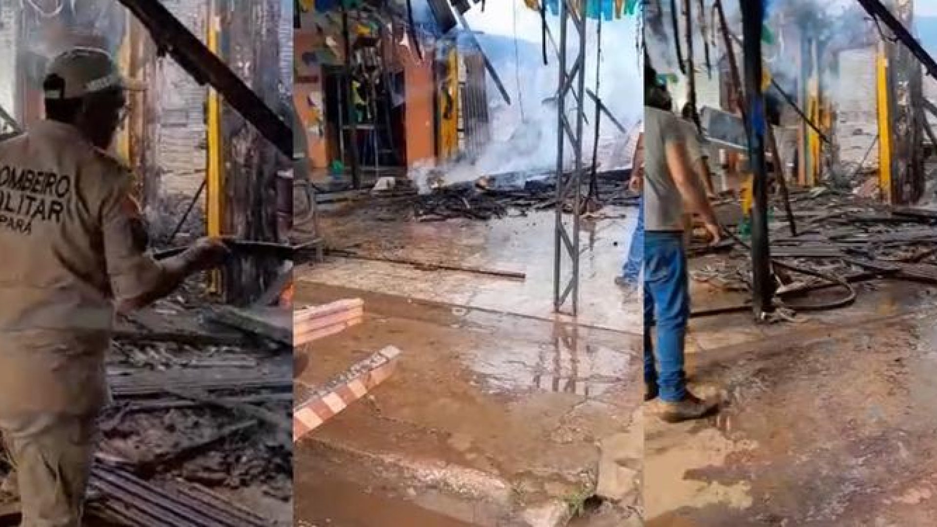 Incêndio de grandes proporções destrói churrascaria em Novo Repartimento. (Redes sociais