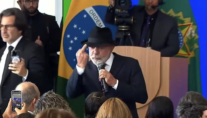 Presidente Lula durante cerimônia oficial do governo no Palácio do Planalto, em Brasília.&nbsp; (Canal Gov/Reprodução