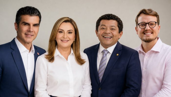 Ex Governador Helder Barbalho, Governadora Hanna Ghassan, Senador Beto Faro e Deputado Estadual Dirceu Ten Caten.