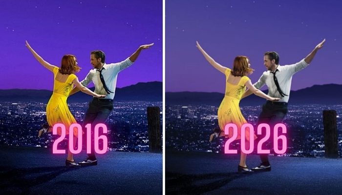 La La Land: cartaz de 10 anos corrige a icônica "La La Hand" de Ryan Gosling