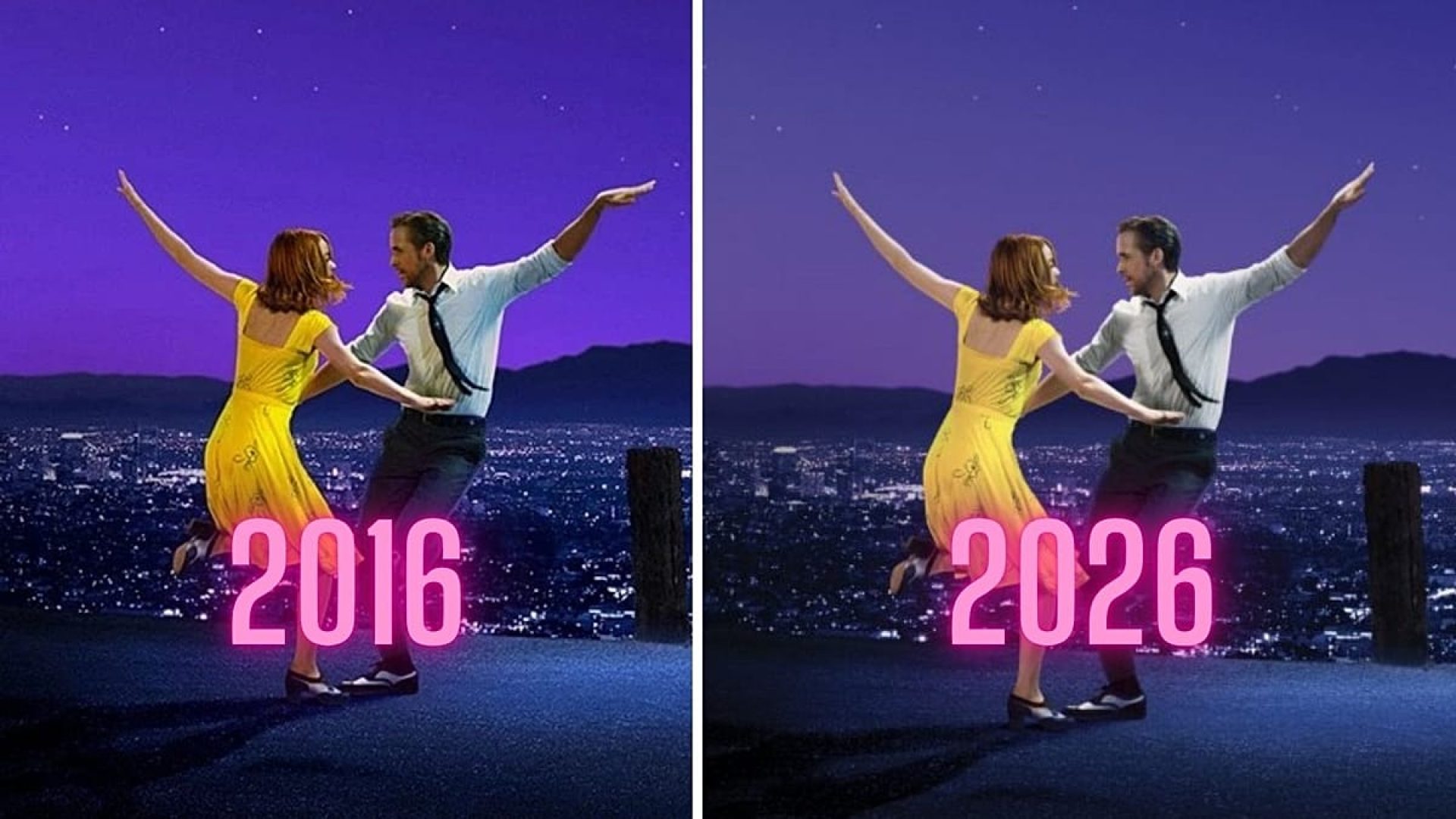 La La Land: cartaz de 10 anos corrige a icônica "La La Hand" de Ryan Gosling