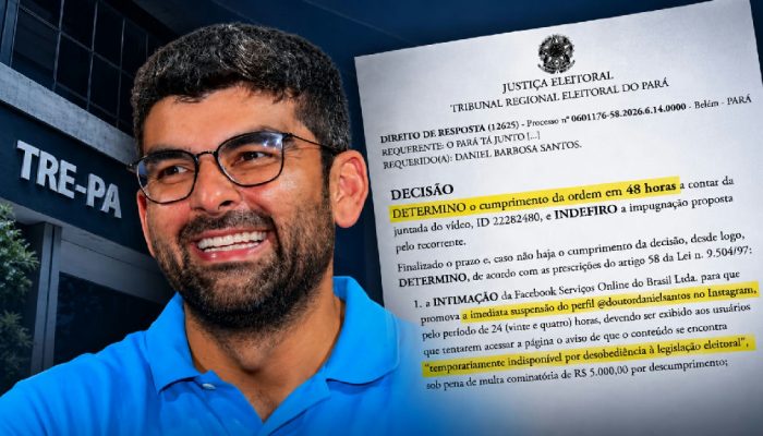 Justiça Eleitoral do Pará impõe prazo para cumprimento de direito de resposta a Daniel Barbosa Santos